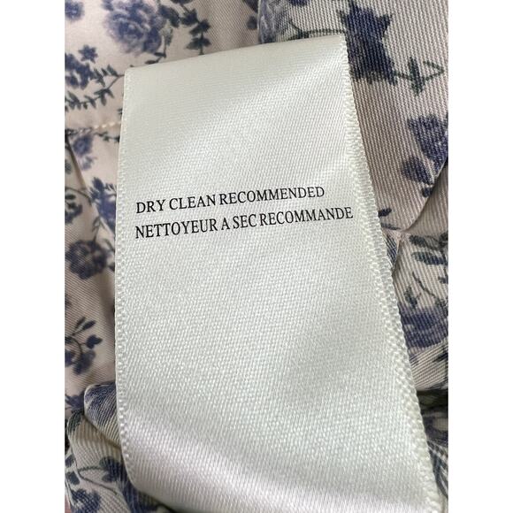 Blank NYC Reversible Puffer Vest Cream Floral Print Olive Green Large Cottage - Picture 12 of 12